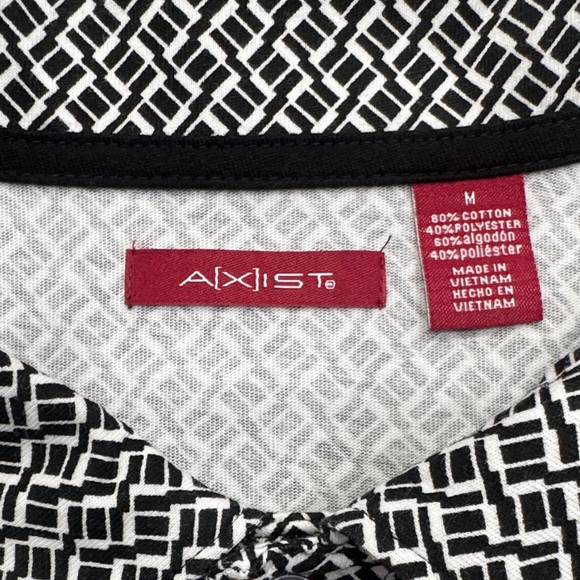 Axist Black and White Geometric Polo Shirt - Picture 2 of 5